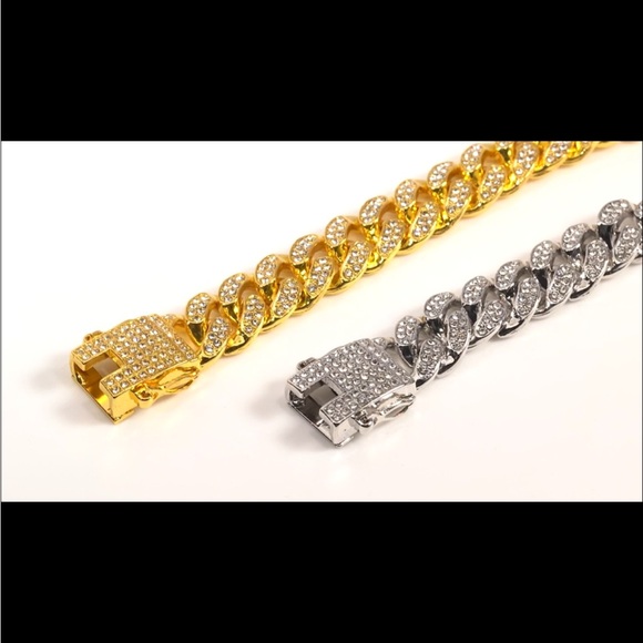 New Men’s Iced Out CZ Diamond Link Chain Bracelet - Picture 9 of 10